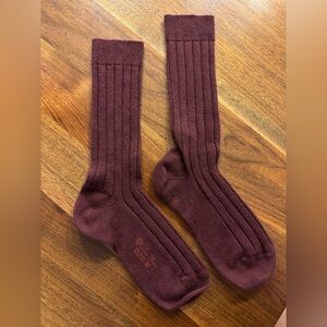 Loro Piana Ribbed Burgundy Socks